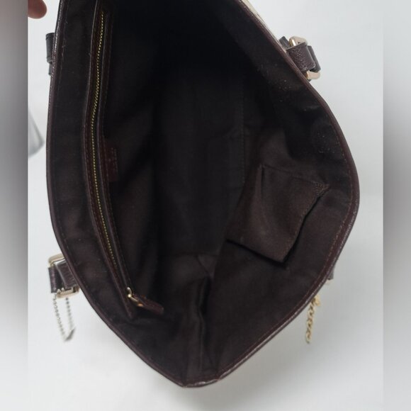 Gucci Women's GG Canvas Shelly Tote Bag Hand Bag Web Stripe Leather 137396 - Picture 12 of 16